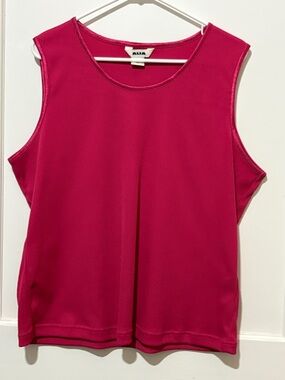 Alia Sleeveless Ribbed Tank Top in Bright Fuchsia.